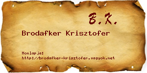 Brodafker Krisztofer névjegykártya
